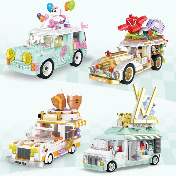 mini Blocks Kids Building Toys Bricks Girls Puzzle Flower Car Truck Model Home Decor Gift 00306 00307 00308 00309