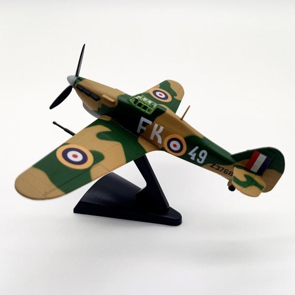1: 100 Scale Alloy Diecast Military Model Royal Air Force Hawker Hurricane Fighter Aircraft Model Plane Toy For Collection Souvenir Gift Home Office
