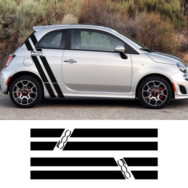 Pour Fiat 500595 Abarth Car Styling Body Porte Décoration Autocollants Livraison Gratuite Bandes Latérales Graphiques Stickers Tuning Accessoires De