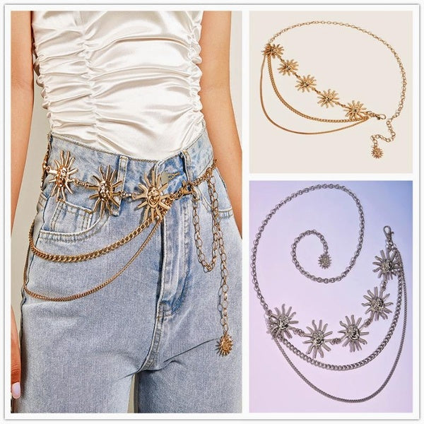 Metal Pendant Waist Chain for Women's Accessories Body Chain Dress Belt Chain for Women Matron Inn