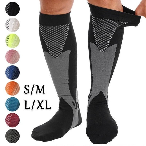 S-XL Compression Socks for Men and Women 20-30 MmHg Running Support Socks with Foot Massage Pad and Arch Support