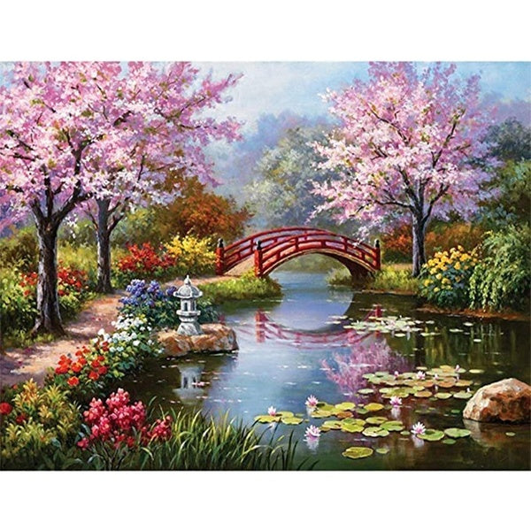 DIY 5D Landscape Diamond Painting Full Drill with Number Kits Home and Kitchen Fashion Crystal Rhinestone Embroidery Paintings Canvas Pictures Wall D