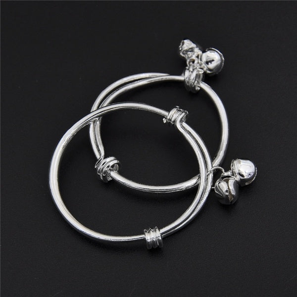 2Pcs Adjustable Baby Jewelry Bracelets Baby Kids Bell Bracelets & Bangles Anklet Newborn Infant Boys Girls Baby Bangle