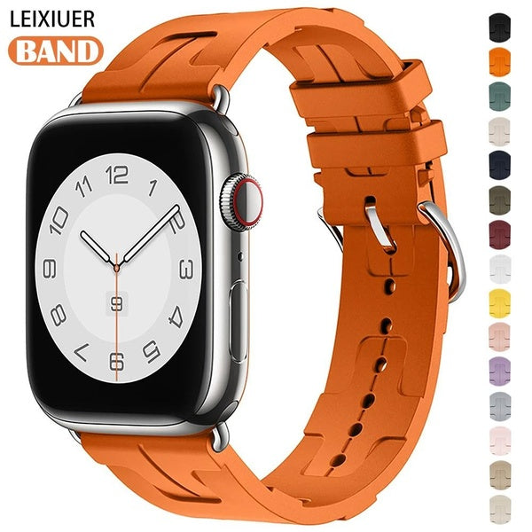 Single Tour Silicone Strap for smart Watch Ultra 2 -Ultra 49mm 9 8 7 45mm 41mm 44mm 40mm for iwatch series 6 5 4 3 2 142mm 38mm, Tire tread Sport Ban