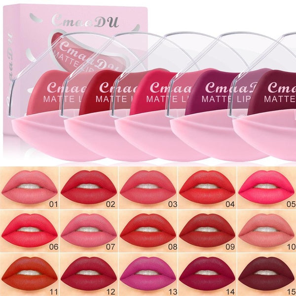 CmaaDu Fashion New Girl Must-have Beauty Matte Velvet Mist Lipstick Designed Lazy People Lip Gloss Durable Long Lasting Easy To Color Women Makeup