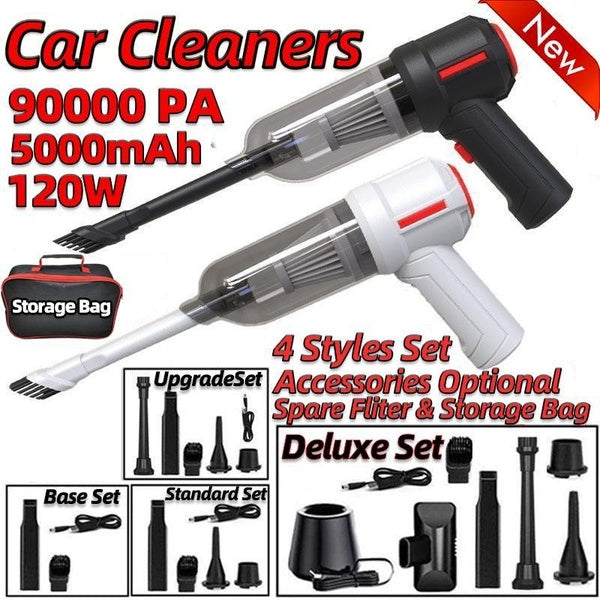 Multifunctional 90000PA Wireless Car Vacuum Cleaner 120W High Power Blow Suction Car Vacuums Mini Air Duster for Home Car Office Sofa Computer Keyboa