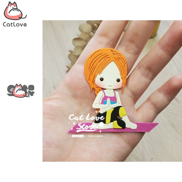 Yoga Girl Exercise Metal Cutting Dies Scrapbooking Stencil Die Cuts Card Making DIY Decorative Craft Embossing New Dies For 2020