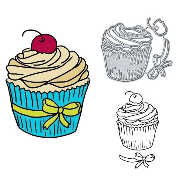 Birthday Cup Cake Metal Cutting Dies Cut Stencils for Scrapbooking Album Decorative Embossing Paper Dies for Card Making