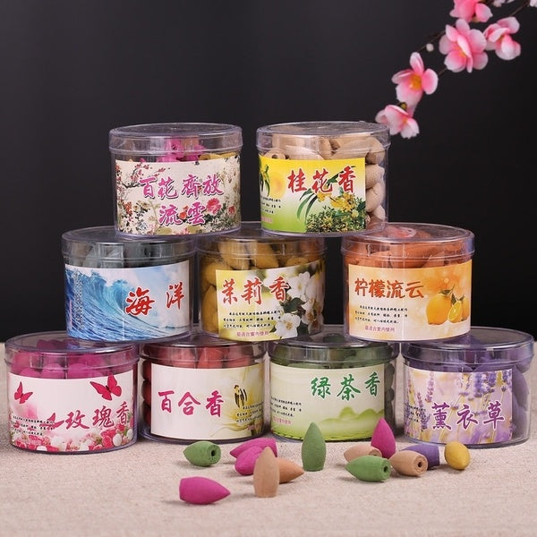 Natural Fragrant Incense Particle Flow Indoor Fragrance of Sandalwood Cone Incense with Box