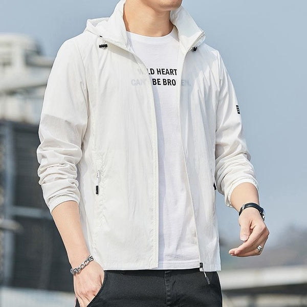 Summer Fashion Men's Pure Color Casual Thin Baseball Jackets Rash Guards