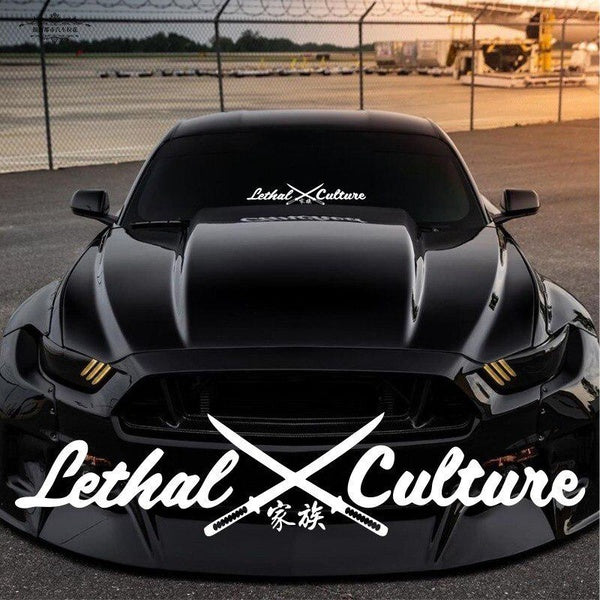 58x13cm Car Stickers Graphic Automobile Front Windshield Hood Body Window Tail Decals for Japanese Black Samurai Culture