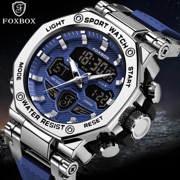 LIGE - montre à Quartz pour hommes, étanche 50M, double écran LCD, marque de luxe, montre de sport militaire avec alarme, nouvelle collection 2024