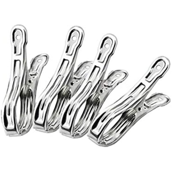 Metal ClothesPins,Clothes Pins 8 Pack 3.5 Inch Stainless Steel Pool Towel Clips,Chair Clips for Beach Towels,Let Your Clothes, Quilts, Blankets from