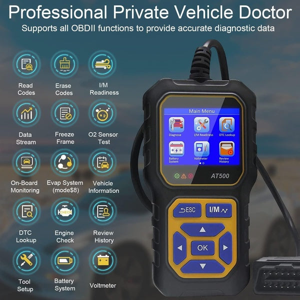 Nouveau lecteur de code de scanner OBD2 de voiture Vérifiez le lecteur de code d'erreur de transmission de la lumière du moteur Scanner Test de charg