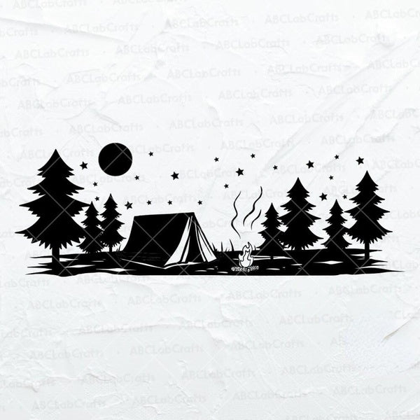 2pcs, Tent in Forest Camping Decal Vinyl Sticker Car Sticker