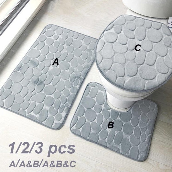 1-2-3 Pcs- Set Bath Mat Water Absorbent Non Slip Bathroom Rugs Toliet Mats Washable Shower Door Mats Bath Rug Floor Mat