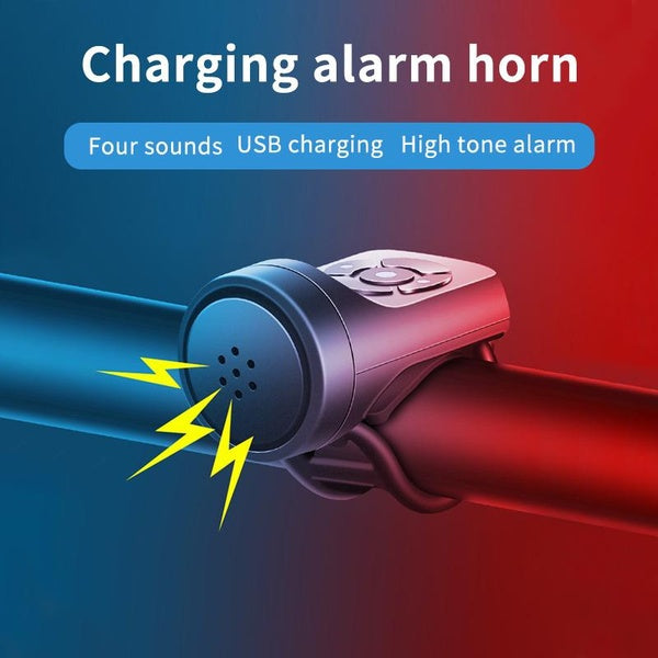 X-TIGER USB Rechargeable Bicycle Motorcycle Electric Bell Horn 4 Modes Mountain Road Cycling Alarm Horn Bike Accessories