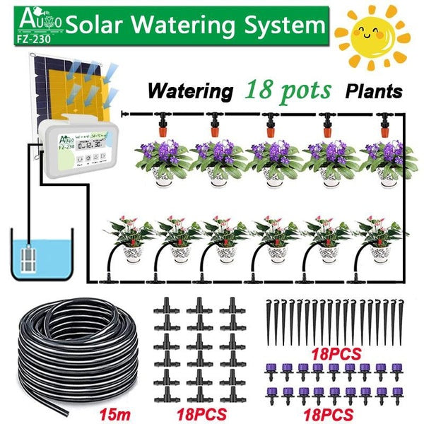 Solar Powered Automatic Watering System Water Timers For Hoses Programmable Water Pump Irrigation System Garden Watering System Kit