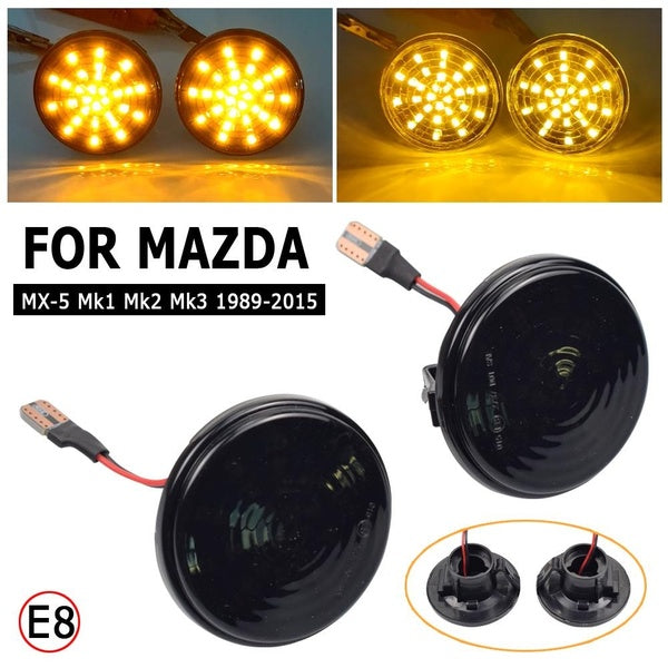 2PCS for Mazda MX5 MX-5 MK1 MK2 MK3 Turn Signal LED Side Marker Light Repeater Lamp Flowing Indicator 1989 1999 2000-2015