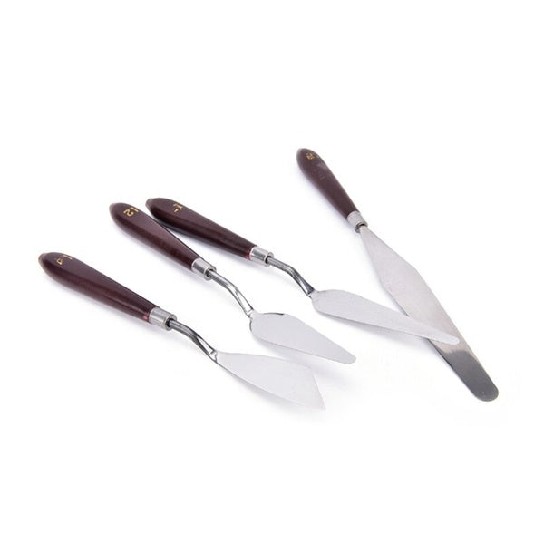 Professionnel En Acier Inoxydable Peinture À L'huile Couteau Brun Poignée Spatule Palette Couteau Arts Peinture Outil Lames Flexibles Papeterie 1 Pcs