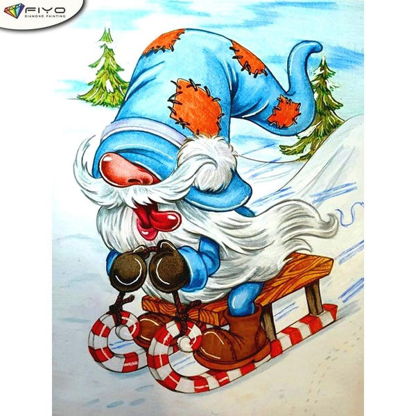 FIYO DIY 5D Gnome 3Diamond Painting Full Drill with Number Kits Home and Kitchen Fashion Cross Stitch Embroidery Paintings Canvas Pictures Wall Decor