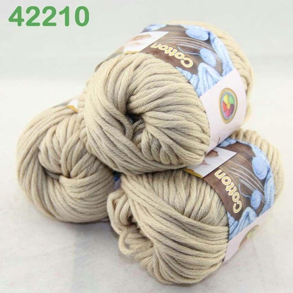 3BallsX50g Thick Worsted 100% Cotton HAND Knitting Crocheted Blanket Rug Yarn 10 Aran