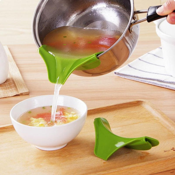 Entonnoir à soupe en Silicone outils de gadget de cuisine outil de déflecteur d'eau créatif Anti-déversement entonnoir à bec verseur en Silicone à en