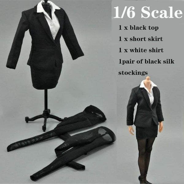 1-6 Scale Female Business Office Skirt Shirt Suit Clothes Set Fit 12" Female Soldier Action Figure Body Dolls TOYS
