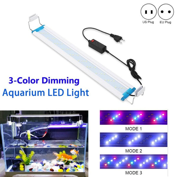 Super Slim LED Aquarium Lighting Rgb Aquatic Plant Light 18-71CM Extensible Waterproof Clip for Fish Tank 90-260V Color Lights