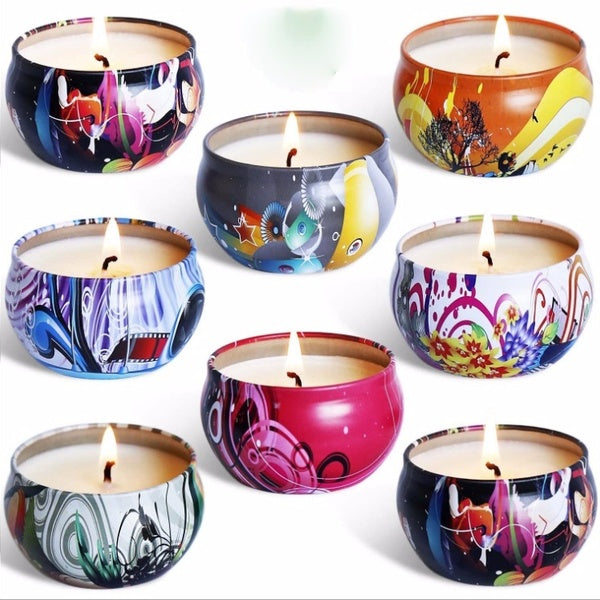 Scented Candles, Vanilla Lavender Rose Orange Lemon Amber Musk