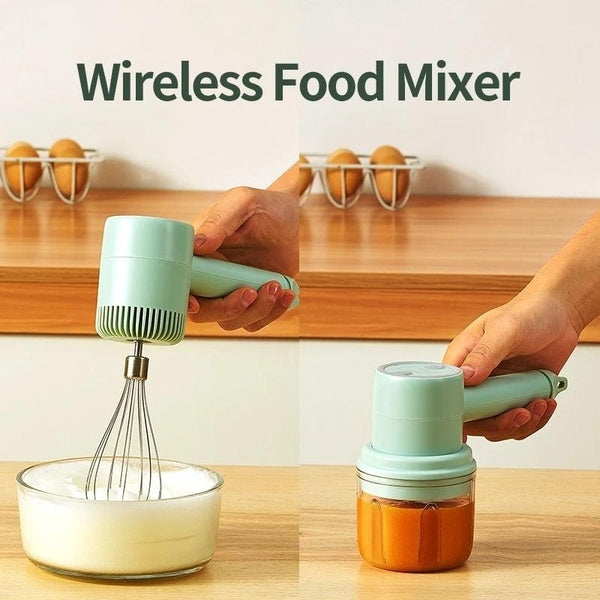 Wireless 3 Speed Mini Mixer Electric Food Blender Handheld Egg Beater Automatic Cream Food Cake Baking Dough Hand Mixer Electric