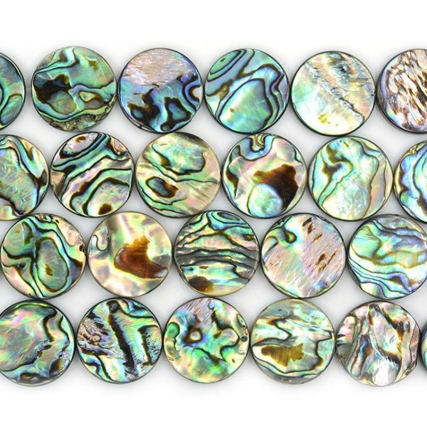 10pcs perles rondes plates de coquille d'ormeau pour la fabrication de bijoux perles de bijoux naturelles 8mm