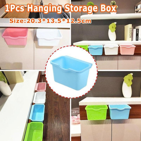 1Pcs Hanging Trash Can Kitchen Cabinet Door Hanging Trash Garbage Bin Can Rubbish Container Mini Waste Bins Household Rubbish Cleaning Tool Dustbin