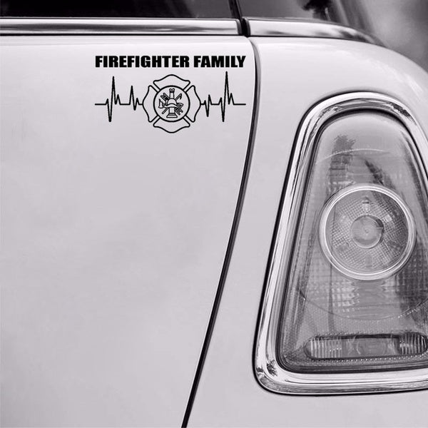 17.2cm*8.8cm FIREFIGHTER FAMILY With Fireman The Necessary Tools New Vinyl Bright Car Sticker Decal C18-0906