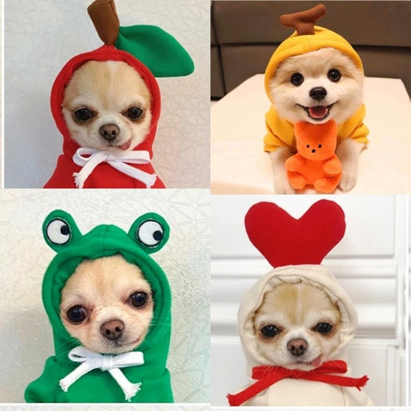 Cute Fruit Dog Cat Hoodie Sweatshirt Winter Cartoon Pet Clothes for Small Dogs French Bulldog Pug Coat Jacket Dogs Pets Clothing