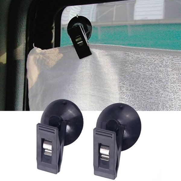 Removable Car Mount Stand Window Curtain Towel Card Holder Fixing Clip Auto Fasteners Car Ticket Clip Suction Cup Bracket
