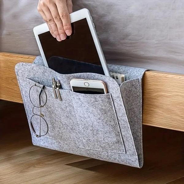 Bedside hanging storage bag Mobile phone remote control tissue storage bag Bedside book storage hanging bag sundry storage bag household items