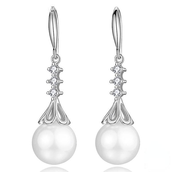 Boucles d'oreilles pendantes en perles délicates pour femmes, bijoux de fiançailles, de mariage, élégants, de tempérament nuptial