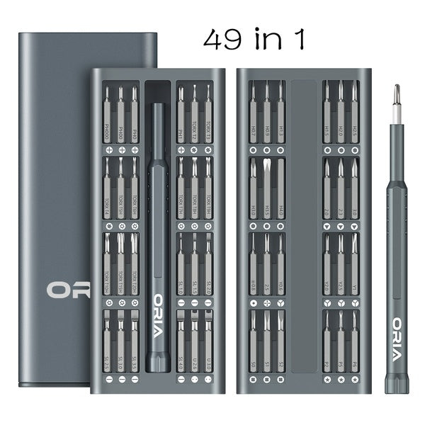 Precision Screwdriver Set, 49 in 1 Electronics Repair Tool Kit, Precision Screwdriver Kit with 48 S2 Tool Steel Driver Bit, Aluminum Handle, for Repa