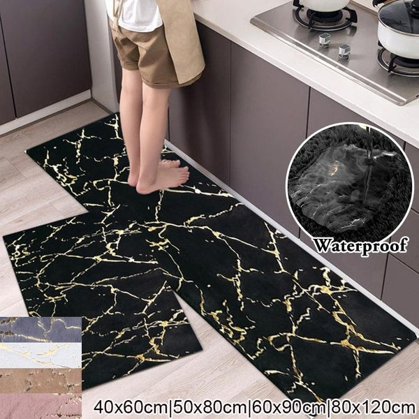 Kitchen Rugs Non Skid Washable, Absorbent Floor Mat for Kitchen, Bedroom, Living Room, Bathroom, Entryway, Hallway Doormat (40x60cm,50x80cm,60x90cm,8