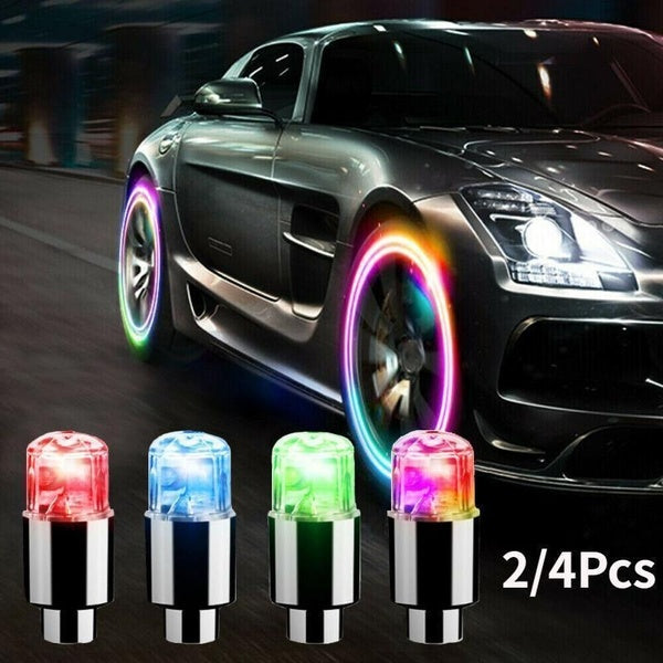 4-2Pcs Wheel Lights Car Wheel Tire Air Valve Stem LED Light Cap Cover Auto Accessories For Bike Car Motorcycle Waterproof