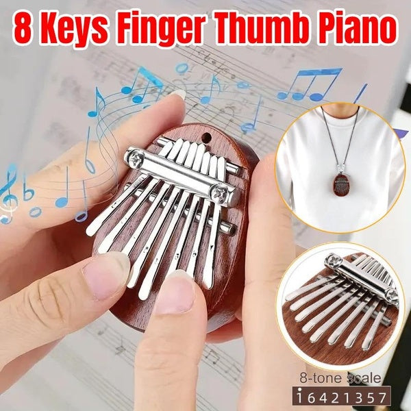 8 Keys Mini Kalimba Exquisite Finger Thumb Piano Marimba Musical Instrument for Kids Adults Beginners Gifts