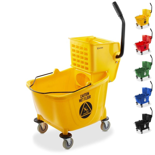 Dryser Commercial Mop Bucket with Side Press Wringer - 26 Quart