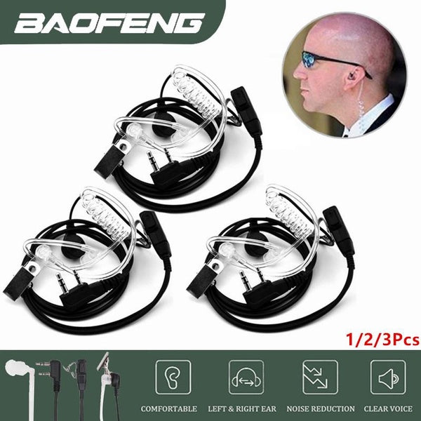 1-2-3 pièces Air Tube acoustique casque pour talkie-walkie Baofeng Radio K Port écouteur PTT avec Microphone pour UV-5R 888 s garde écouteurs