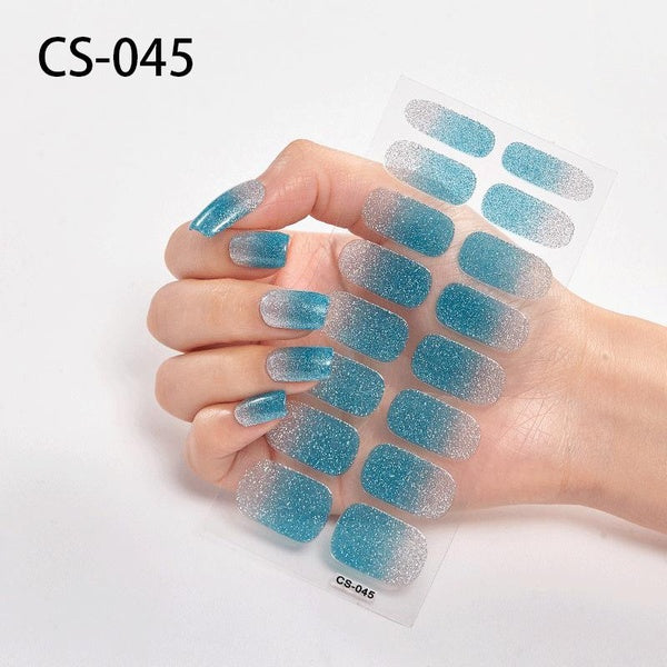 New 11 Styles Nail Sticker Shiny Design Full Beauty Stickers for Nails Decals Plain Stickers Women Salon Nail Art