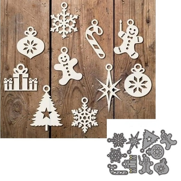 10pcs-lot Christmas Element Metal Cutting Dies for DIY Scrapbook Cutting Die Paper Cards Embossed Decorative Craft Die Cut New