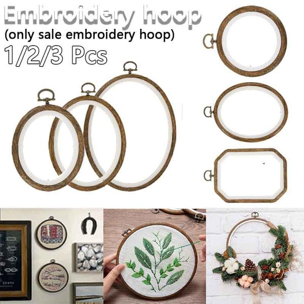 1-2-3 pcs Imitated Wooden Embroidery Hoops Frame Embroidery Hoop Frame for DIY Hand Craft Sewing Cross Art Craft Sewing Ornament