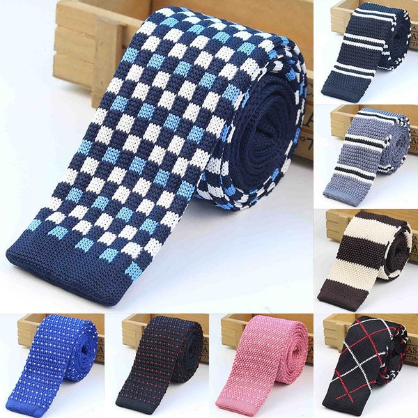 ZONFAZ Mens Casual Knit Tie Skinny Knitted Necktie Narrow Slim Dot Gravatas Classical Ties Knitting Tape Yarn Designers