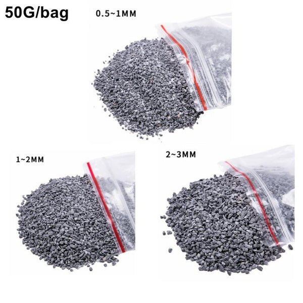 50g-bag 0.5-3MM Simulated Stone Micro Railway Crushed Stone Roadbed Materials Model Building Scene Layout Diorama Kits
