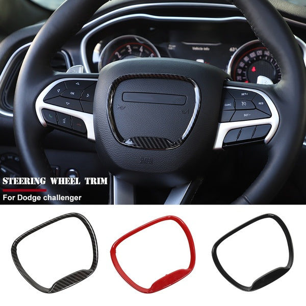 Steering Wheel Cover Trim Bezel Ring for 2015-2020 Dodge Challenger Charger, for Jeep Grand Cherokee SRT8 2014-2020